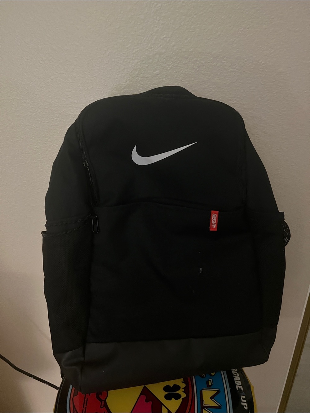 Nike Black Backpack with White Swoosh